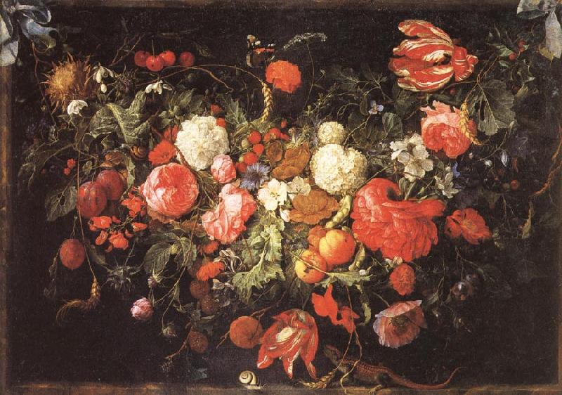 Jan Davidsz. de Heem A Festoon of Flowers and Fruit Sweden oil painting art